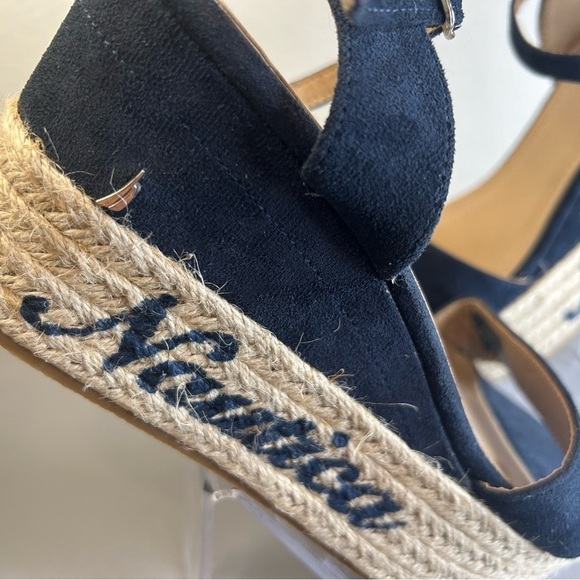 ⚓️”Nautica” Navy Blue Suede Espadrille Wedge Sandals Size 7⚓️ - Picture 5 of 15